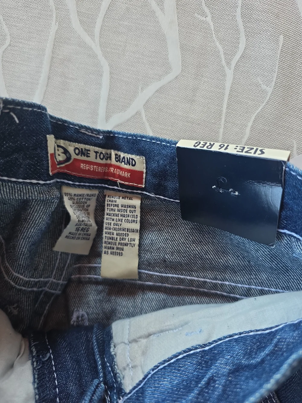 OTB Kids' Dark Blue Flame Embroidered Cargo Jeans